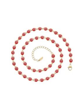 Red Evil Eye Necklace 14k Gold Plated Luxury Jewelry